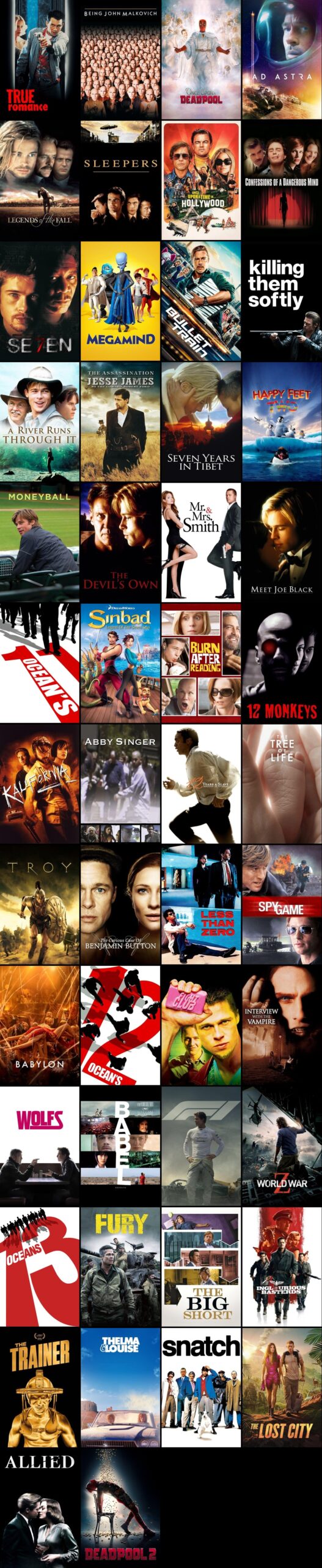 Brad Pitt Film list