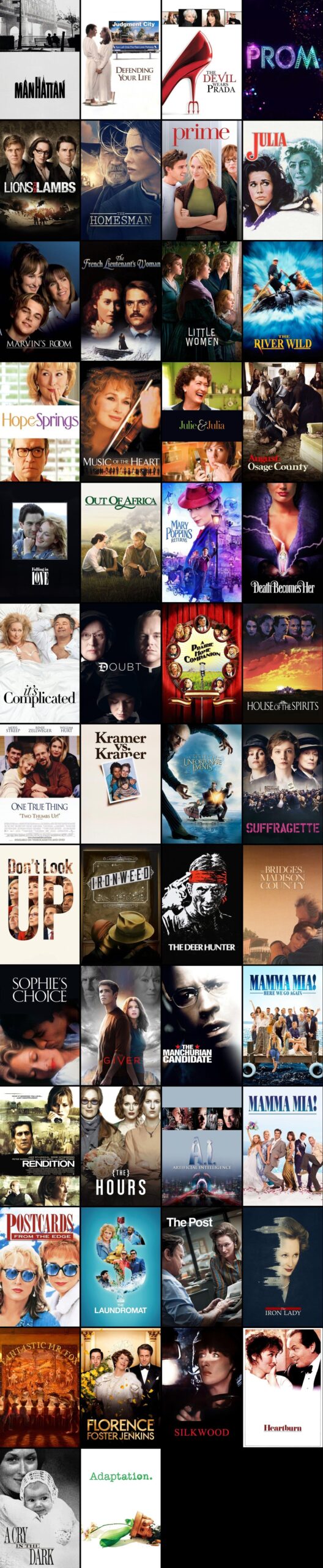50 Meryl Streep Movies